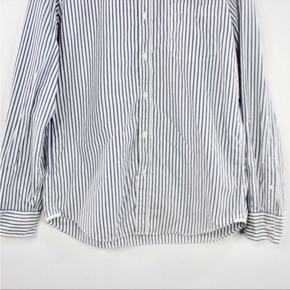 Men’s J CREW Slim Fit White Blue Striped Cotton Button Down Shirt - Picture 4 of 6